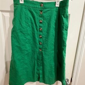 Universal Thread Green Button Midi Skirt